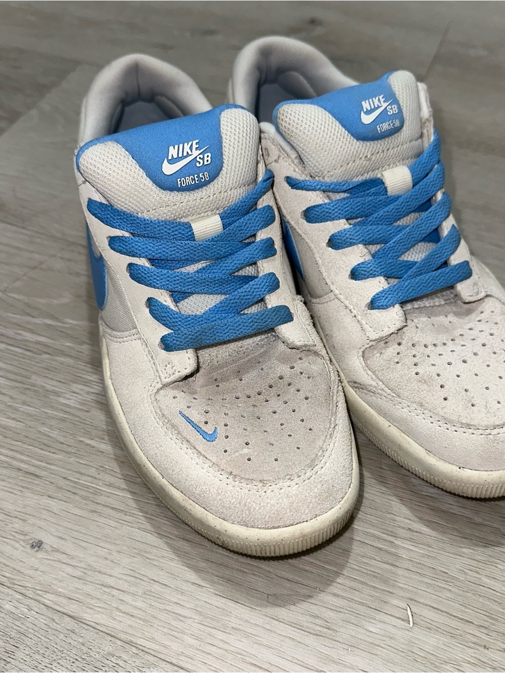 Nike SB Force 58 Sneakers - Light Gray & Blue